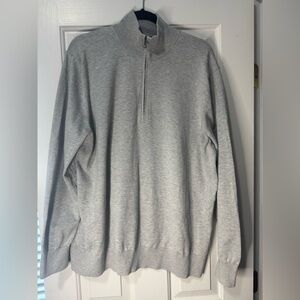 Brooks Brothers Cotton Light Gray Zip Sweater